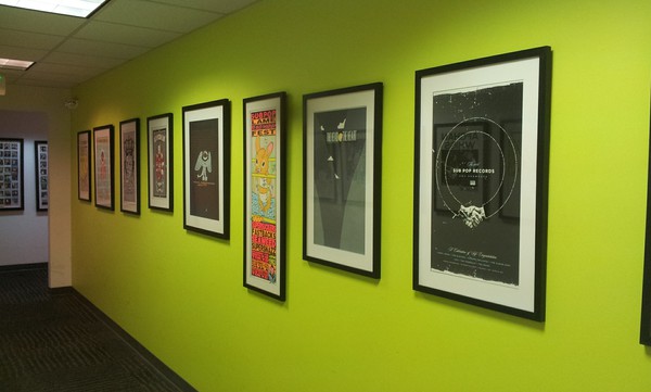 a Sub Pop HQ hallway