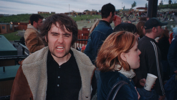 Jimmy Tamborello and Corin Tucker, candid